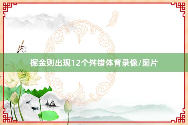 掘金则出现12个舛错体育录像/图片